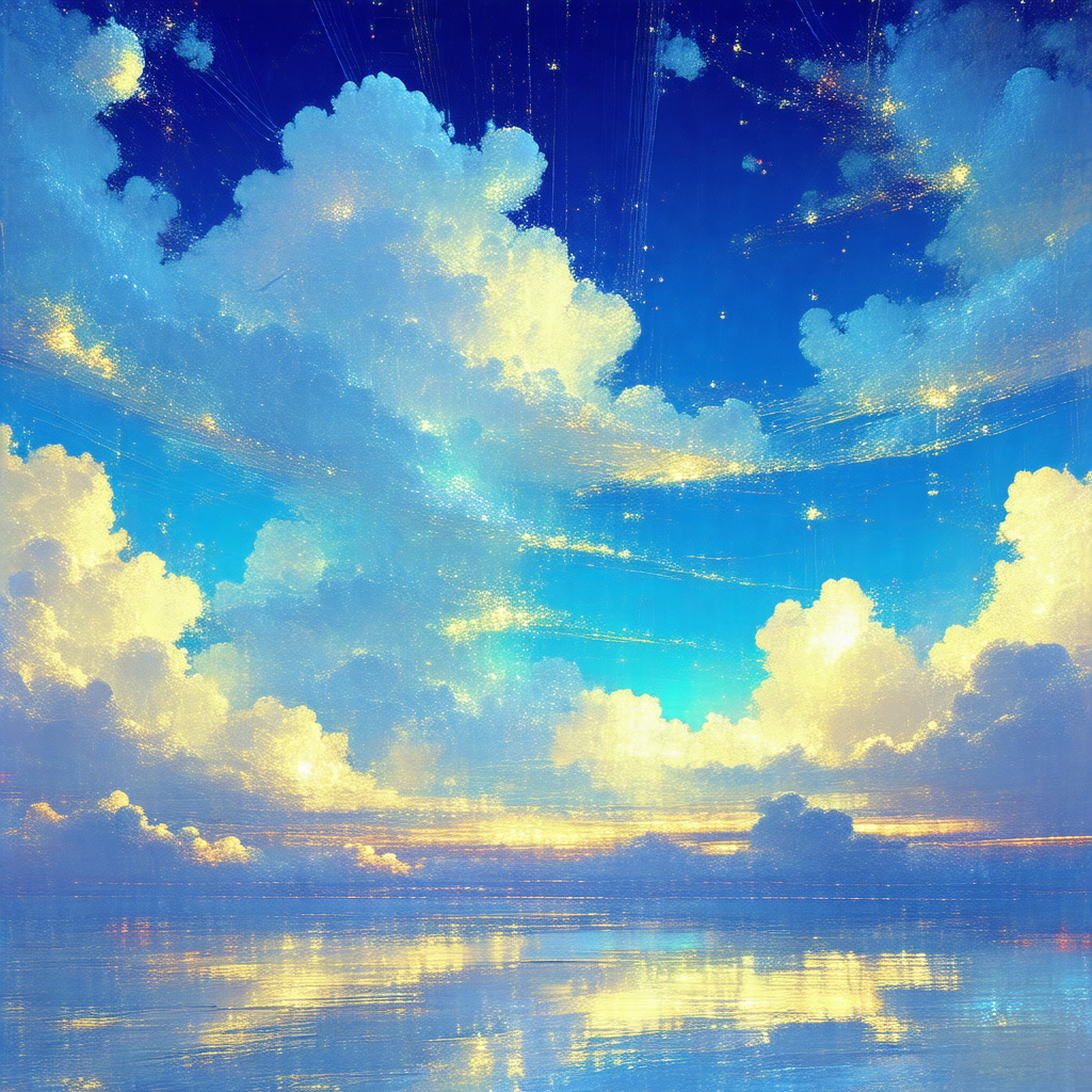 Beautiful blue sky with a few clouds scattered throughout