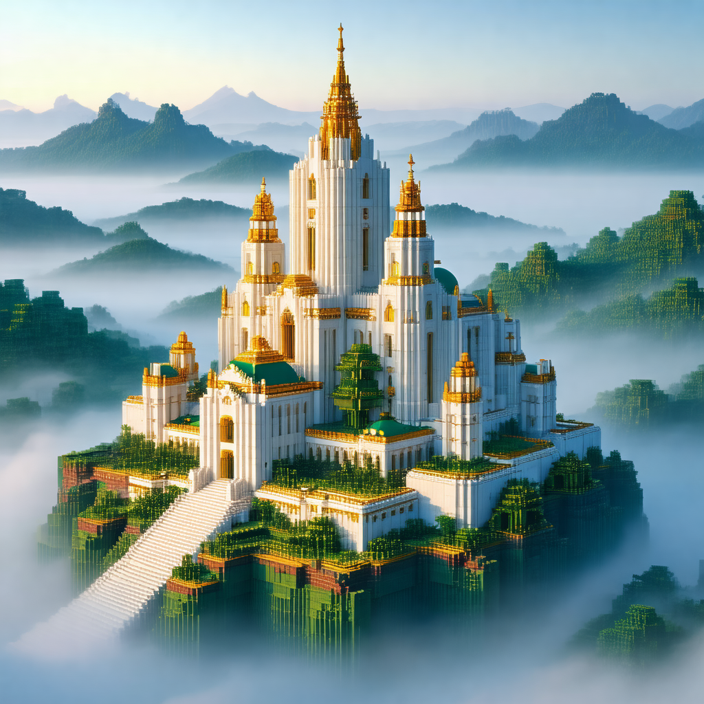 Large, intricately designed castle with a white and gold ...
