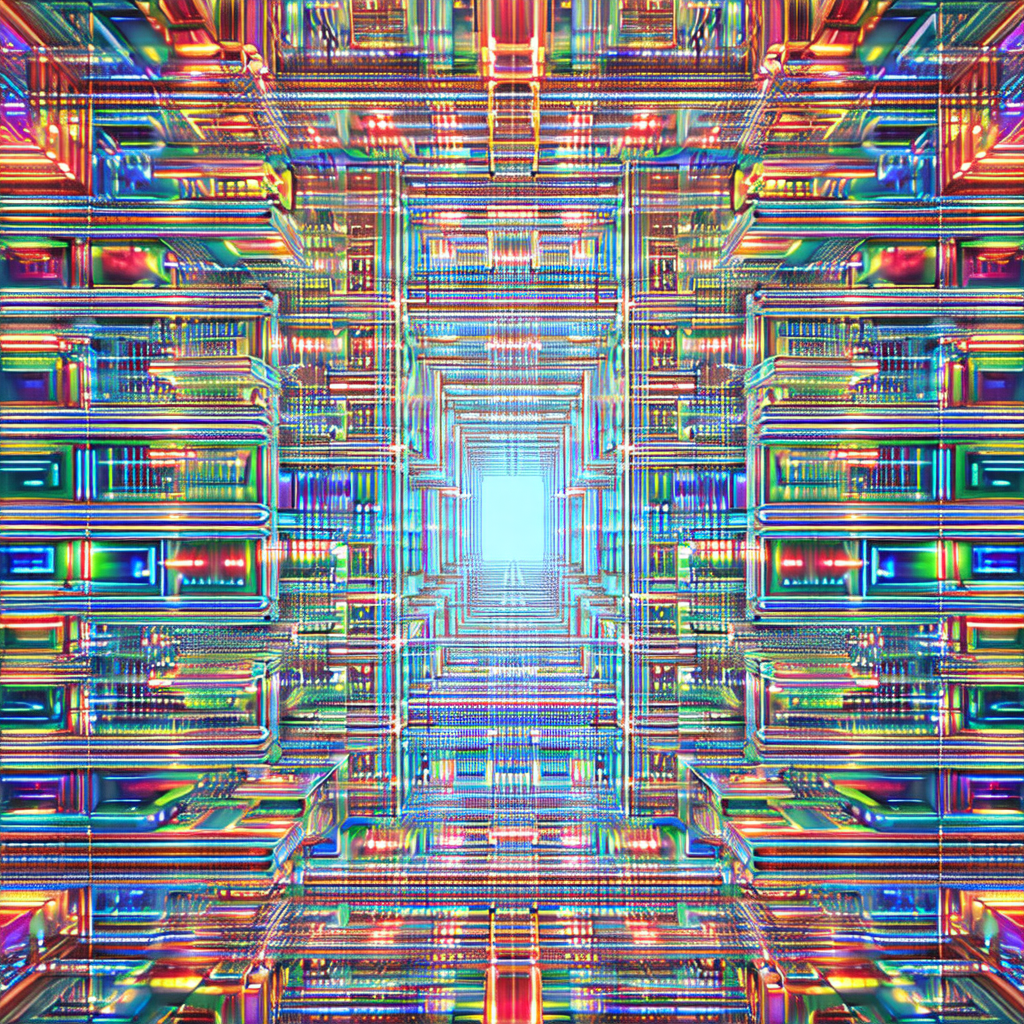 Colorful, three-dimensional representation of a building