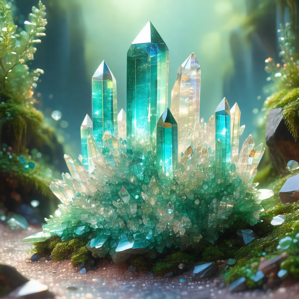 Beautifully crafted crystal palace, surrounded by a lush ...