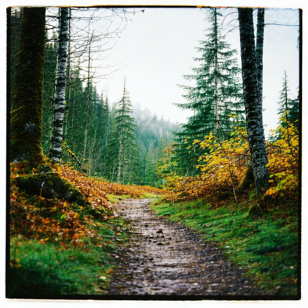 Forest trail surrounded by trees