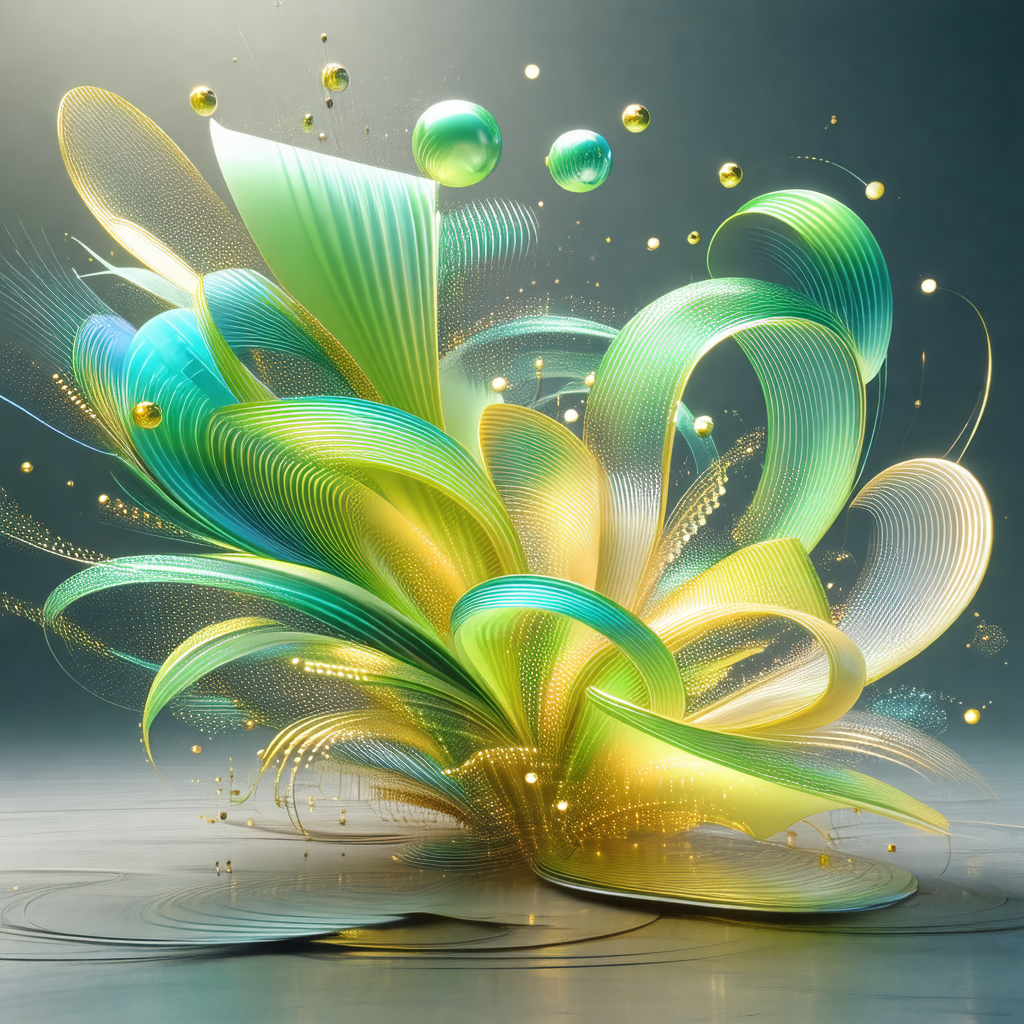Vibrant and colorful display of a green and yellow flower