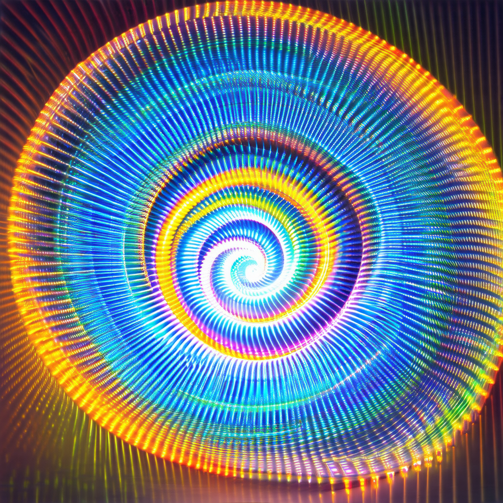 Colorful spiral, possibly a swirl or a whirlpool, with a ...