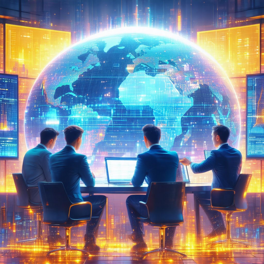 Three men sitting at a table, each wearing a suit and tie
