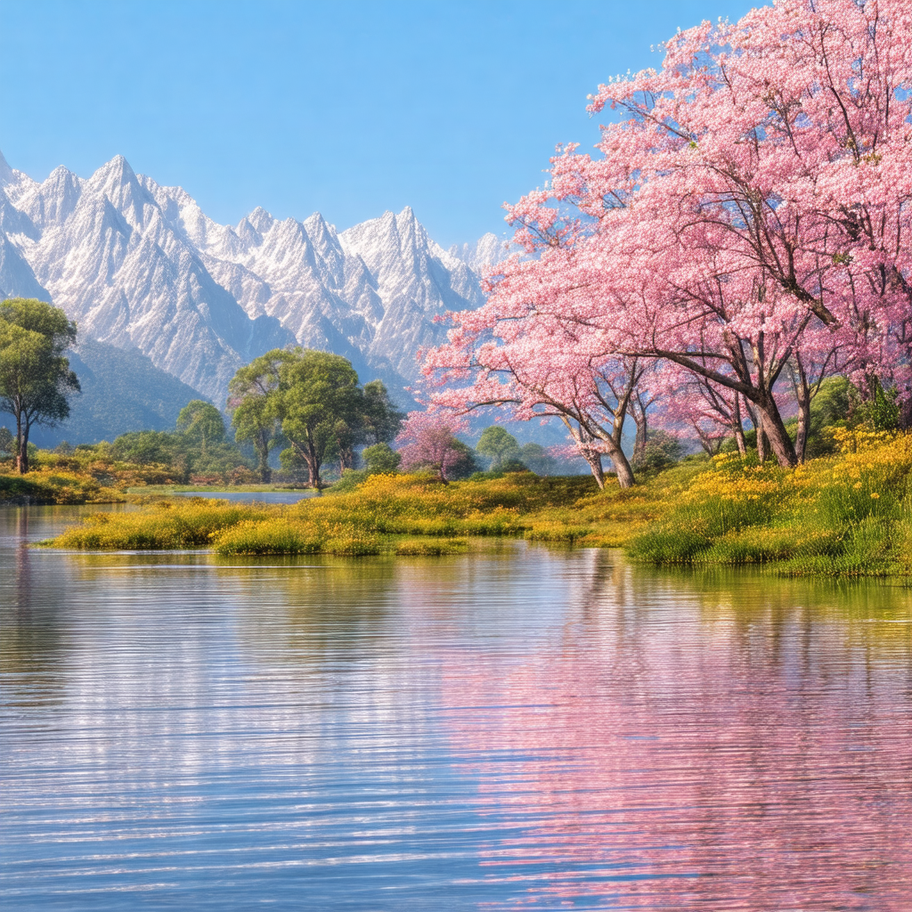 Serene scene of a lake surrounded by a forest