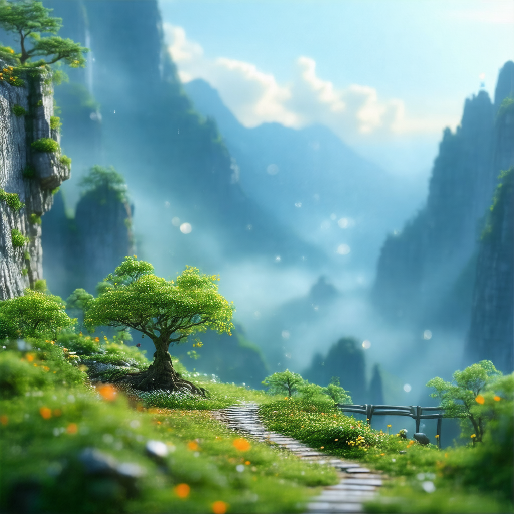 Beautifully rendered 3d scene of a mountainous landscape ...