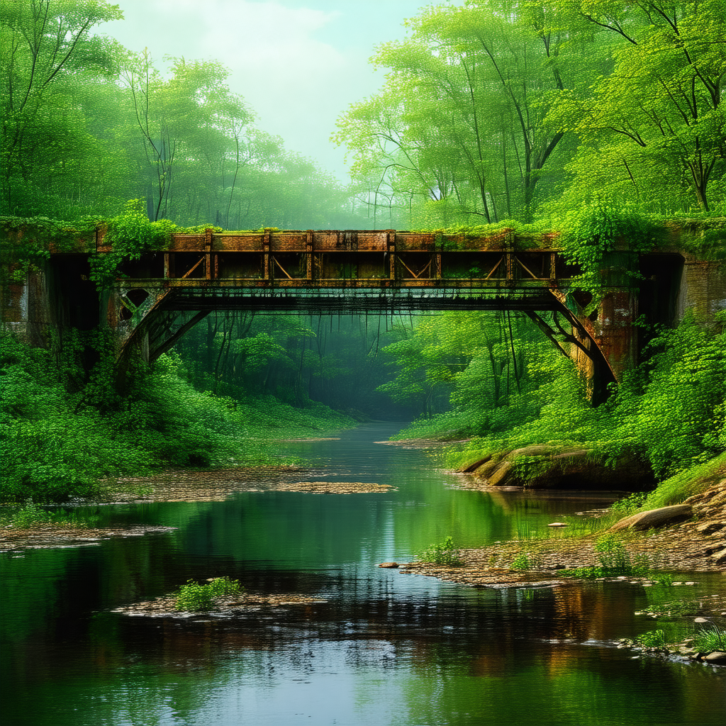Beautiful, serene scene of a river flowing through a forest