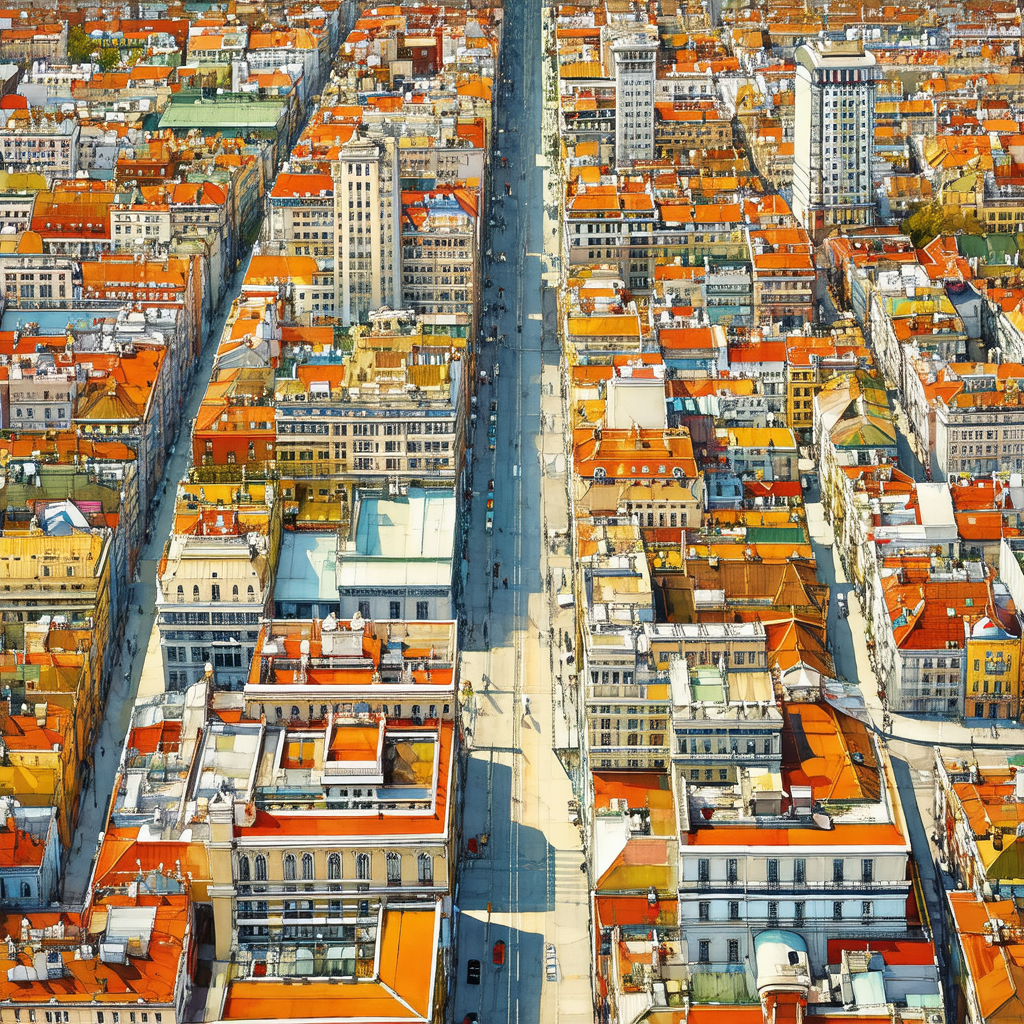 Colorful Painting City Artwork