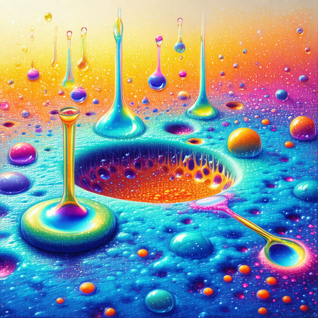 Colorful and imaginative painting of a world with a varie...