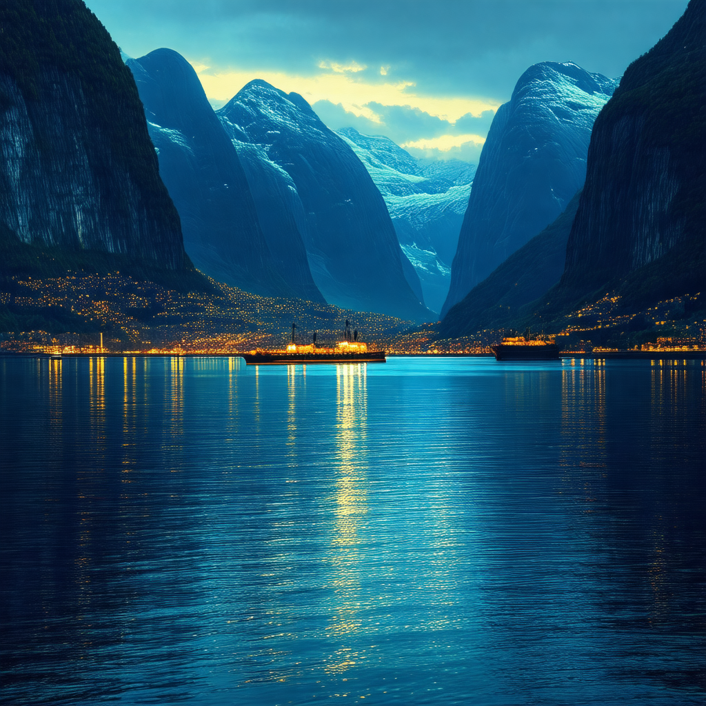 Large body of water with a boat floating on it
