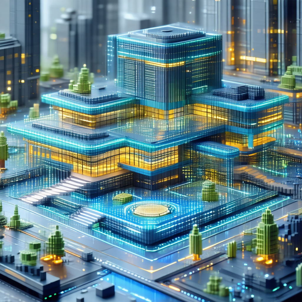 3d model of a large building, possibly a museum or a futu...