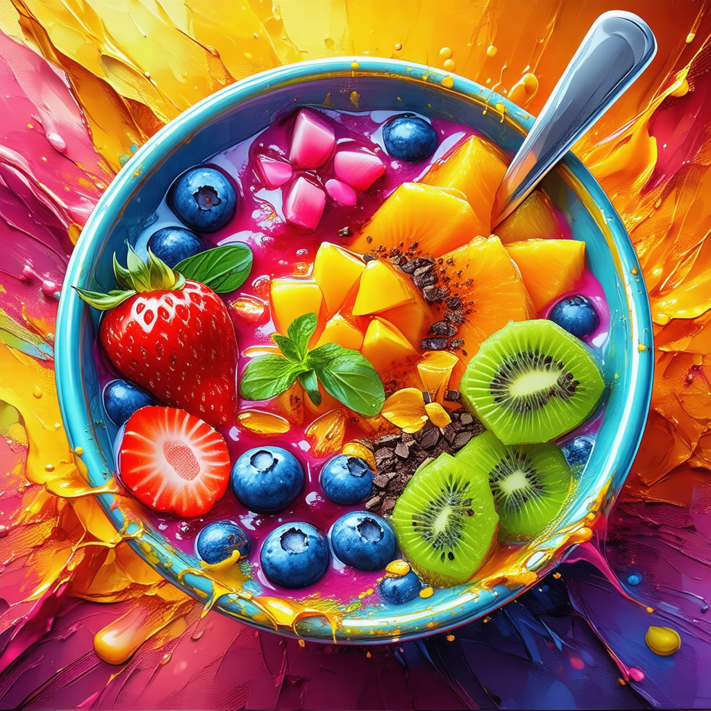 Colorful bowl filled with a variety of fruits and vegetables