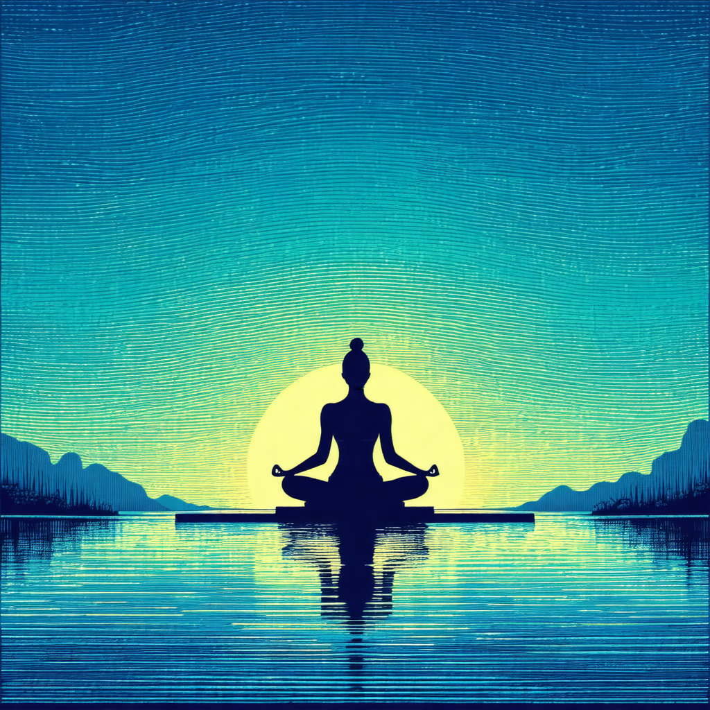 Serene scene of a person sitting in a boat on a body of w...