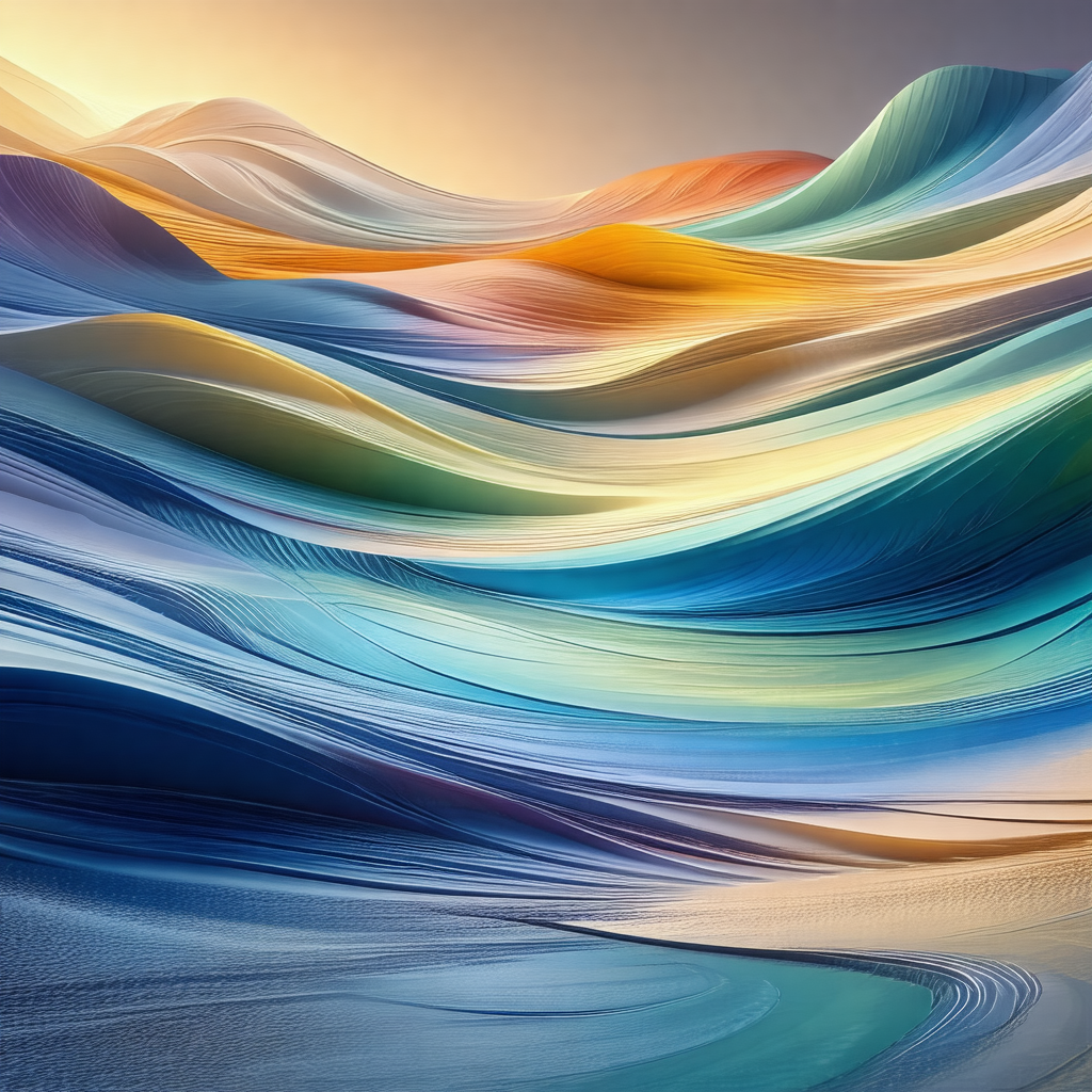 Painting of a wave, featuring a variety of colors