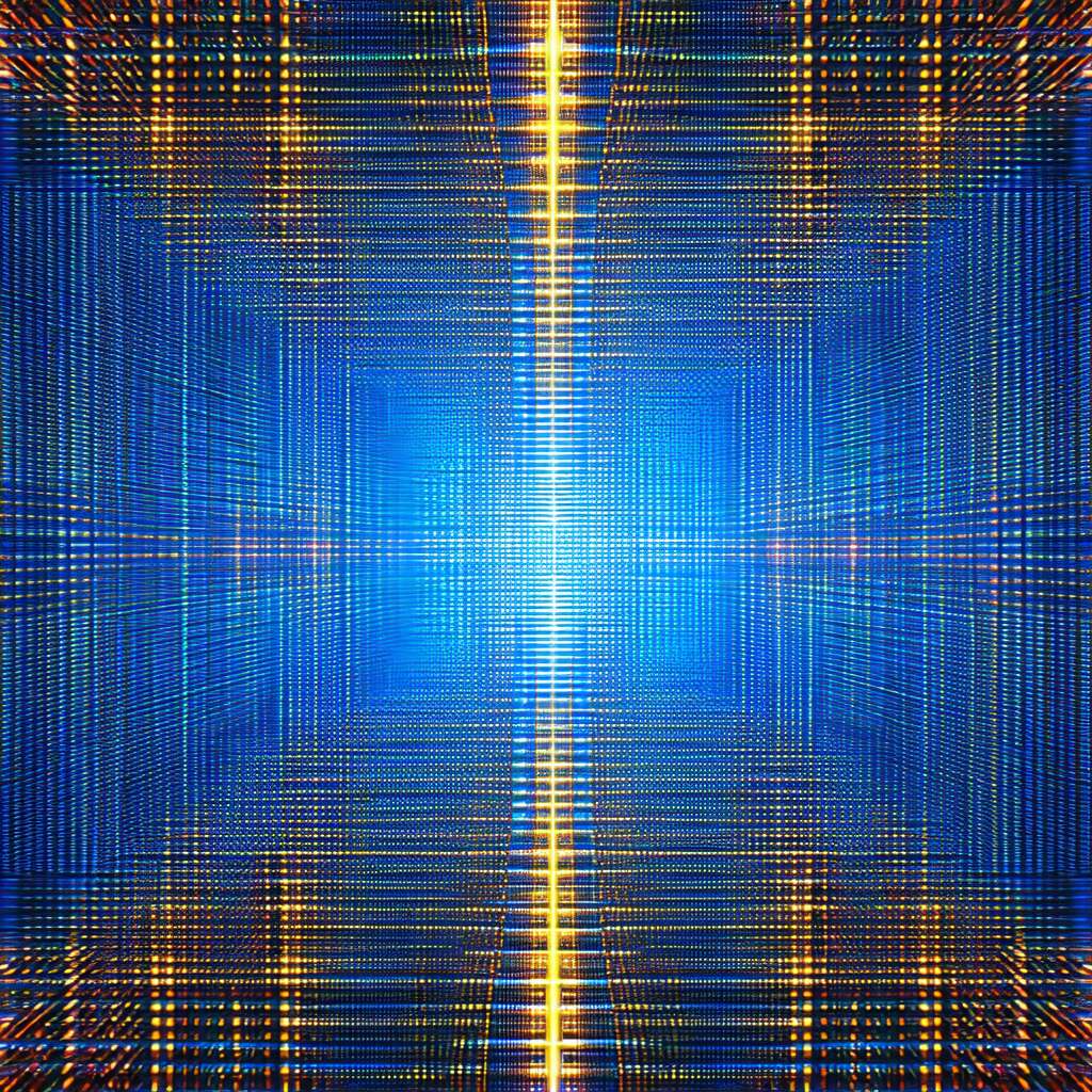 Close-up of a blue and yellow light source, possibly a li...