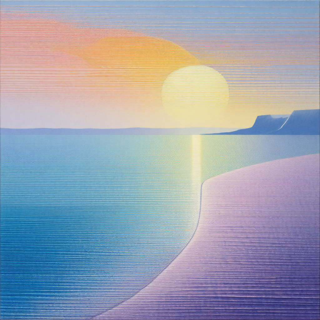 Beautiful beach scene with a large body of water in the b...