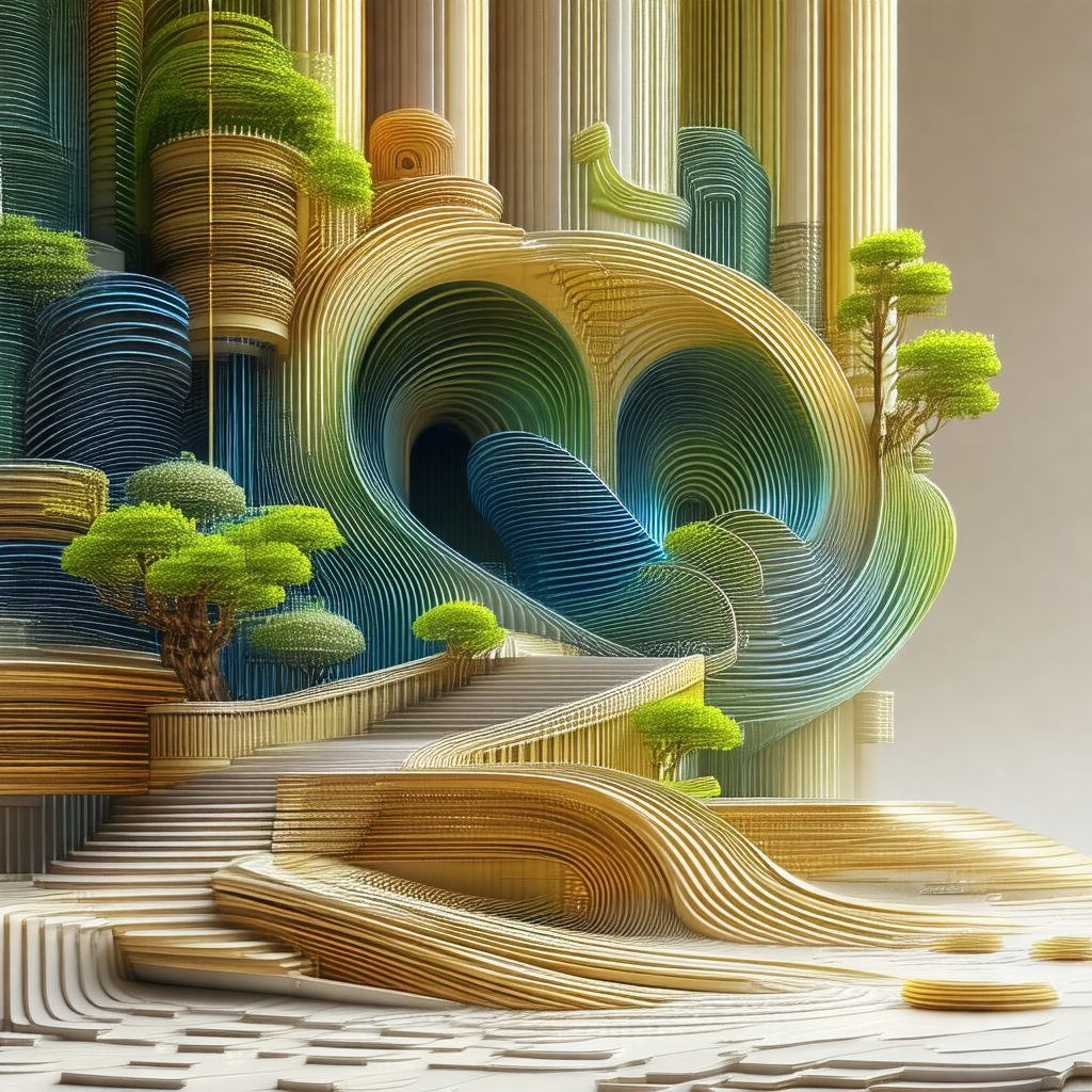 Large, intricate paper sculpture of a tree, complete with...