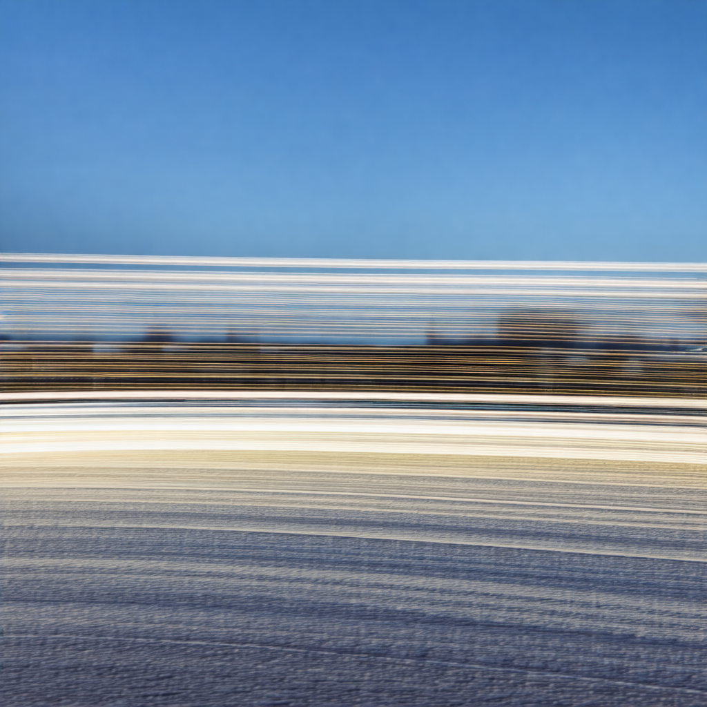 Captures a beautiful scene of a road with a blue sky above
