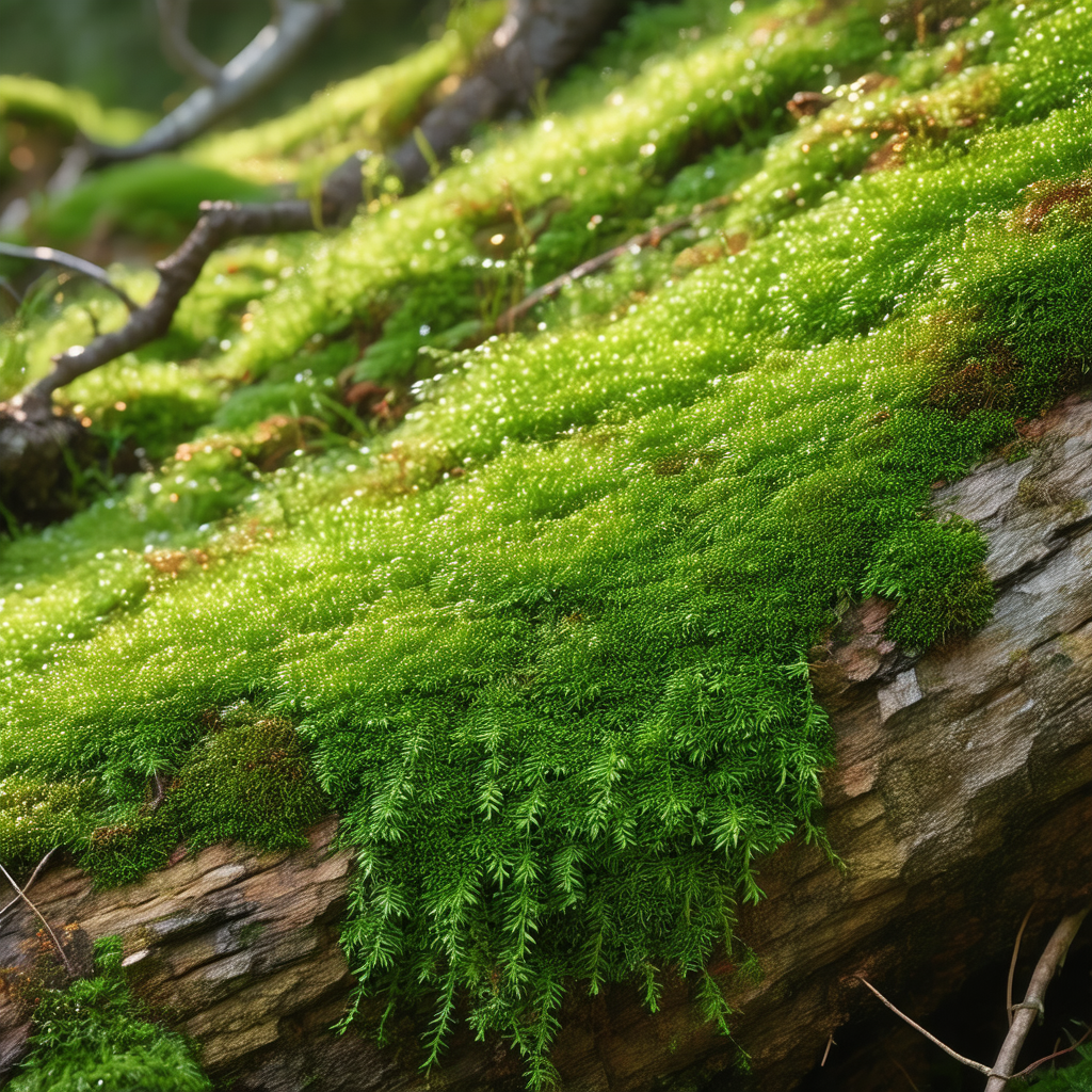 Large tree stump covered in moss and lichen