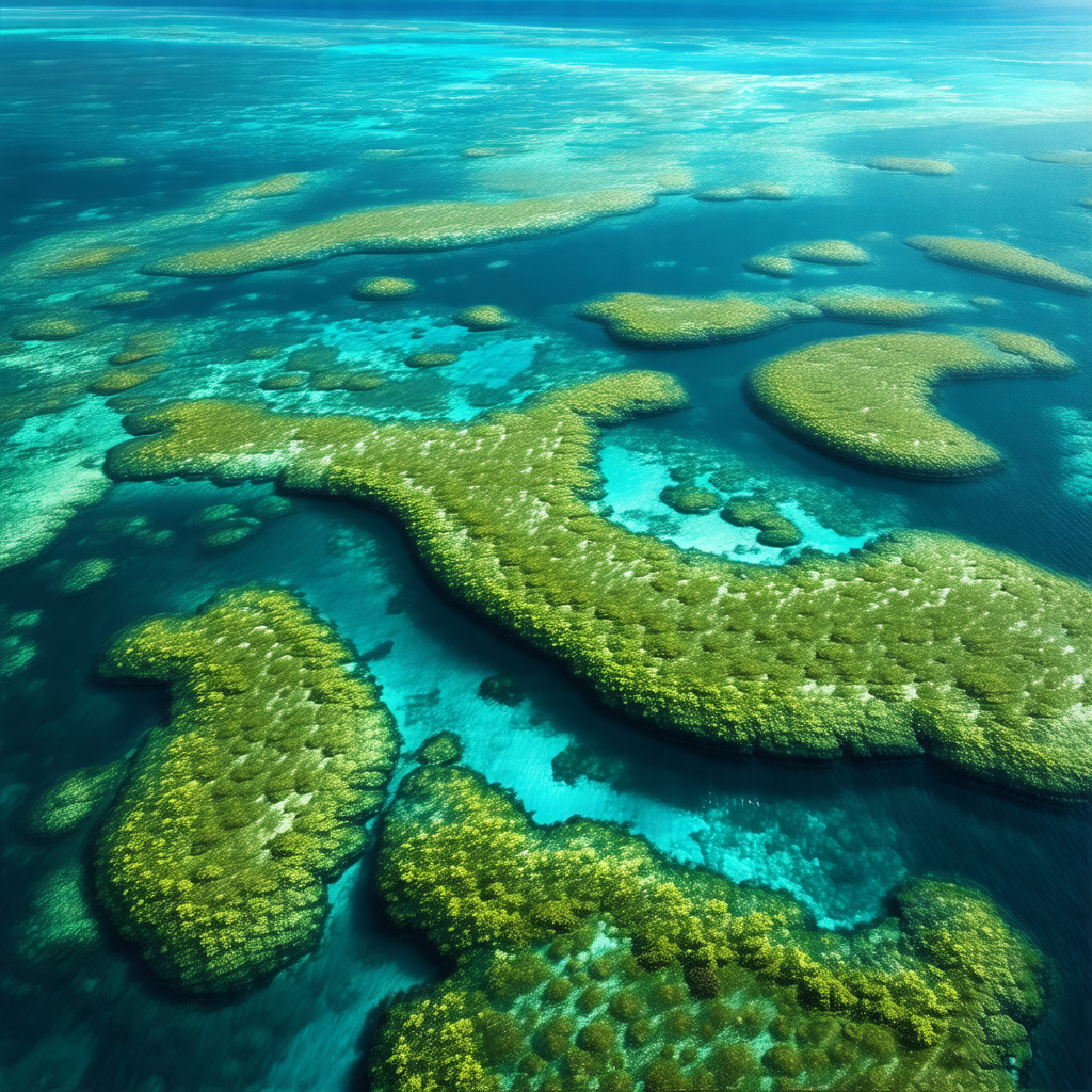 Beautiful underwater scene with a variety of coral reefs ...