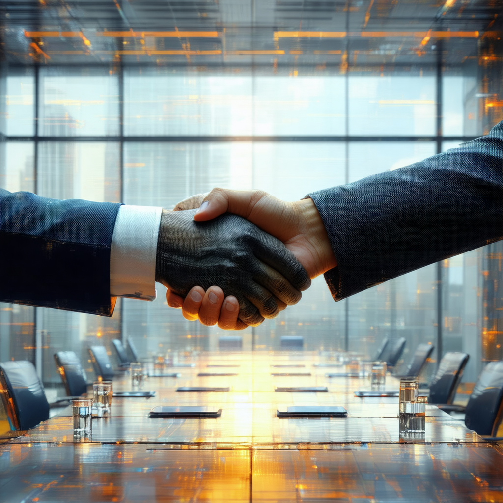 Business meeting taking place in a conference room