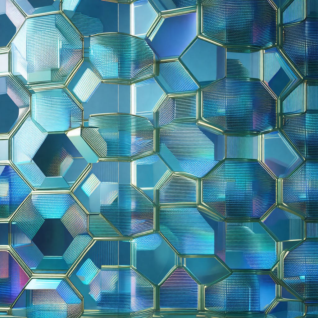 Blue and white patterned wall with a unique design