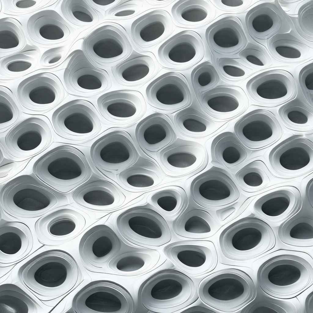 Large white wall with numerous small holes in it