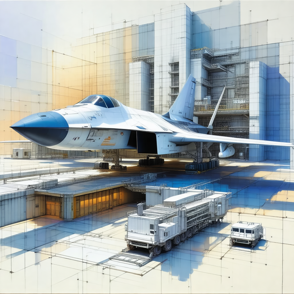 Large white jet airplane parked in front of a building