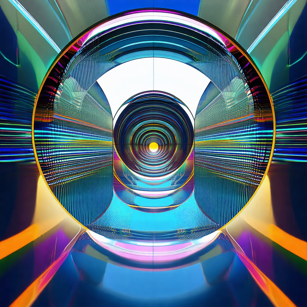 Close-up of a tunnel, with a bright light illuminating th...