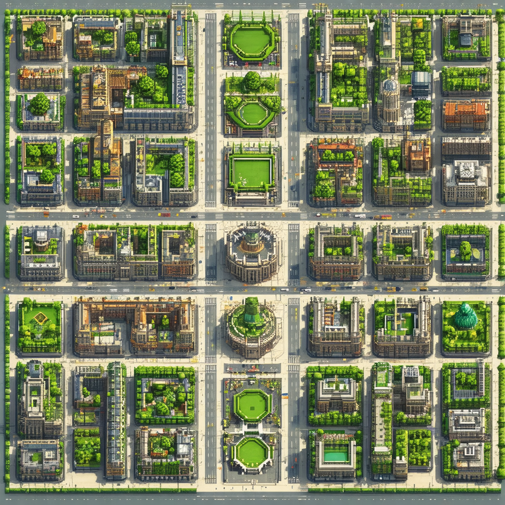Detailed, three-dimensional model of a city, showcasing v...