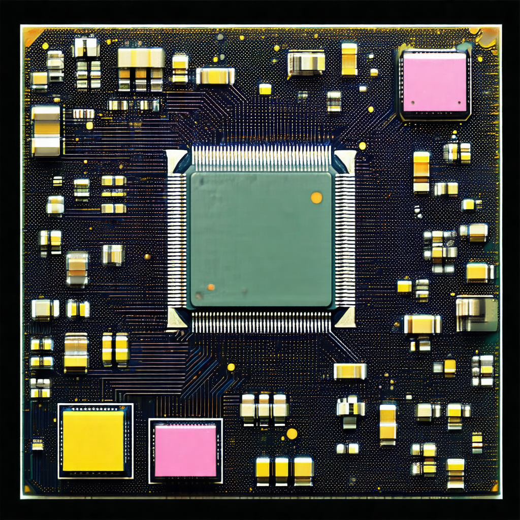 Close-up of a computer chip, which is the heart of a comp...