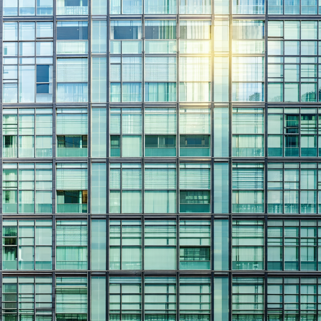 Large, modern building with many windows