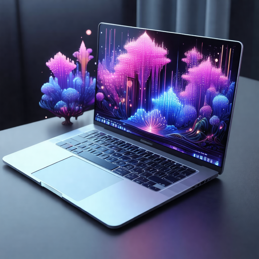 Laptop computer sitting on a table