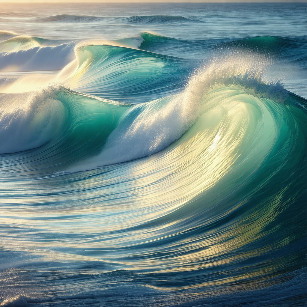 Captures a beautiful scene of a large wave crashing into ...
