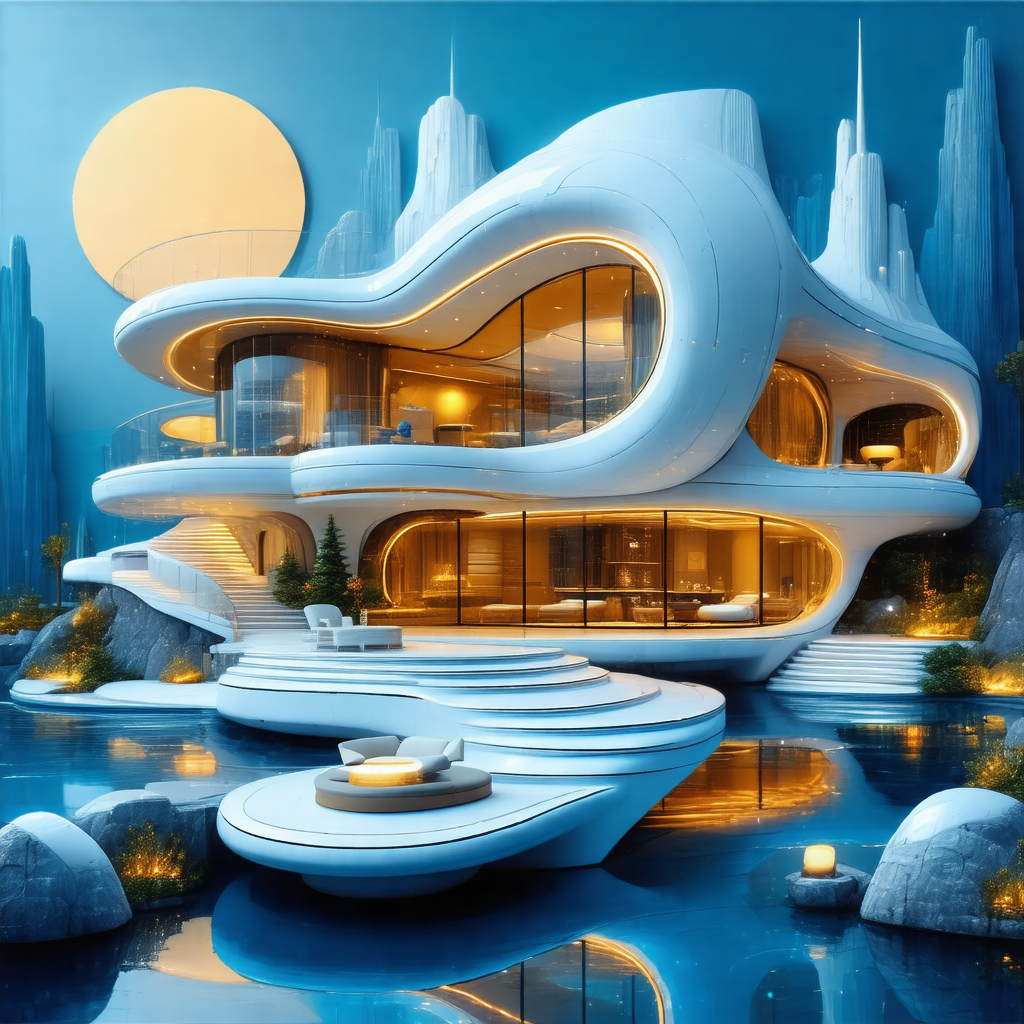 Large, modern-looking house with a white exterior