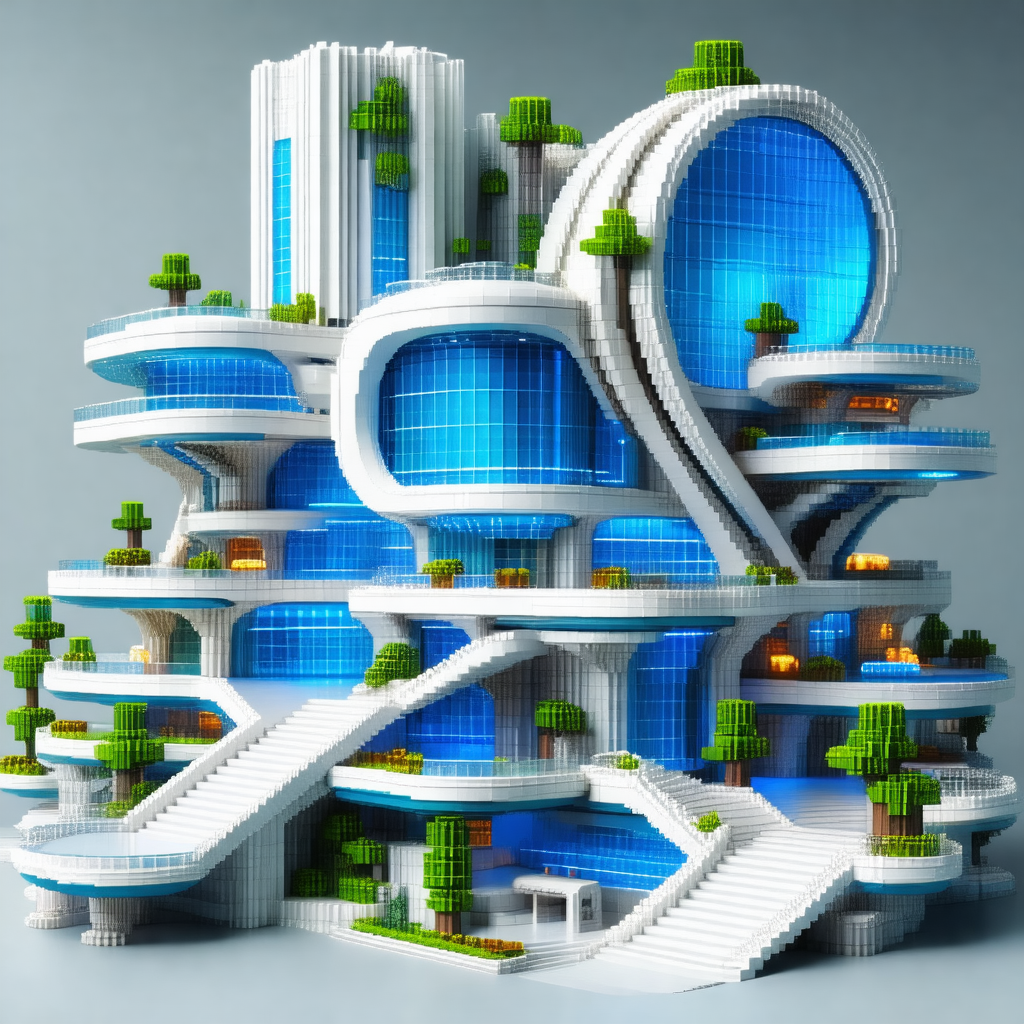 Large, intricate model of a building made out of legos