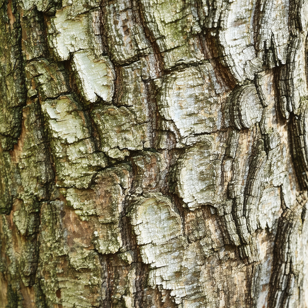 Tree with a large, rough bark