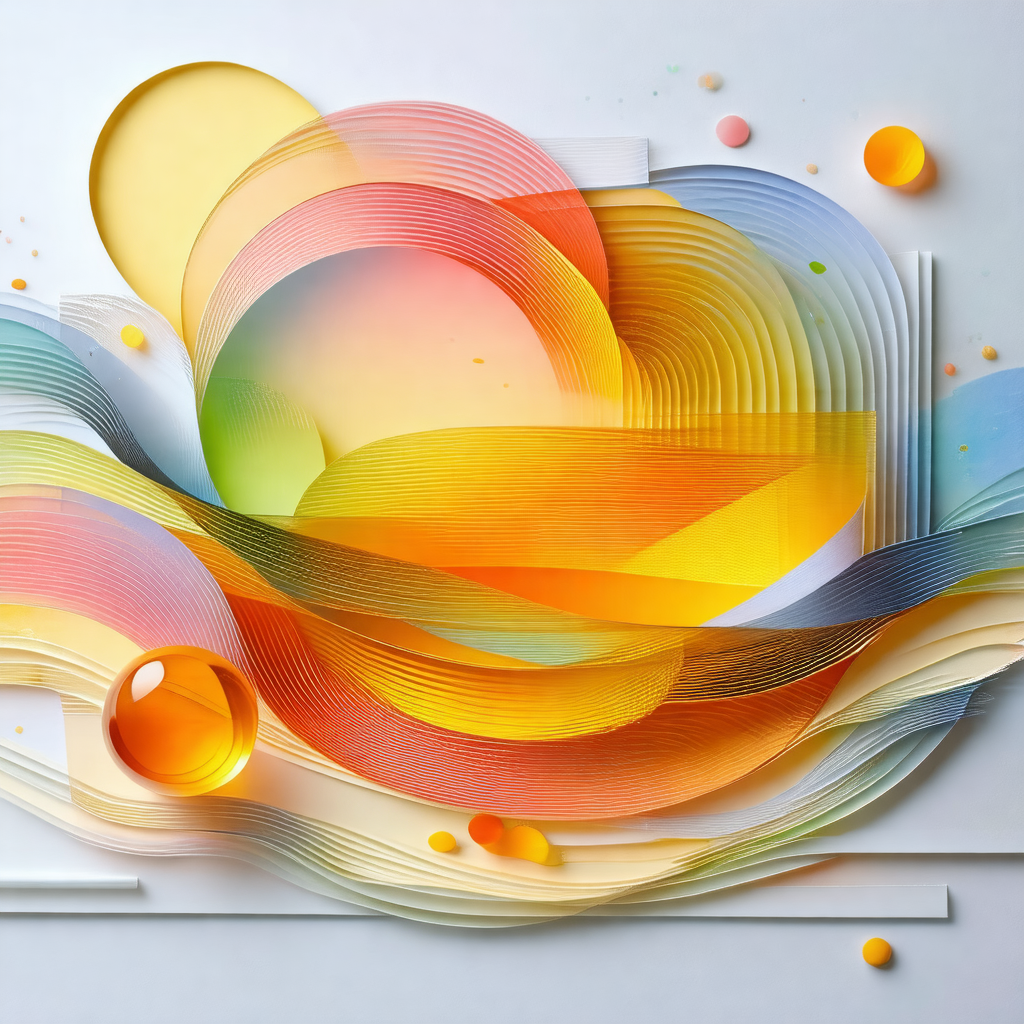 Colorful and abstract artwork featuring a variety of shap...