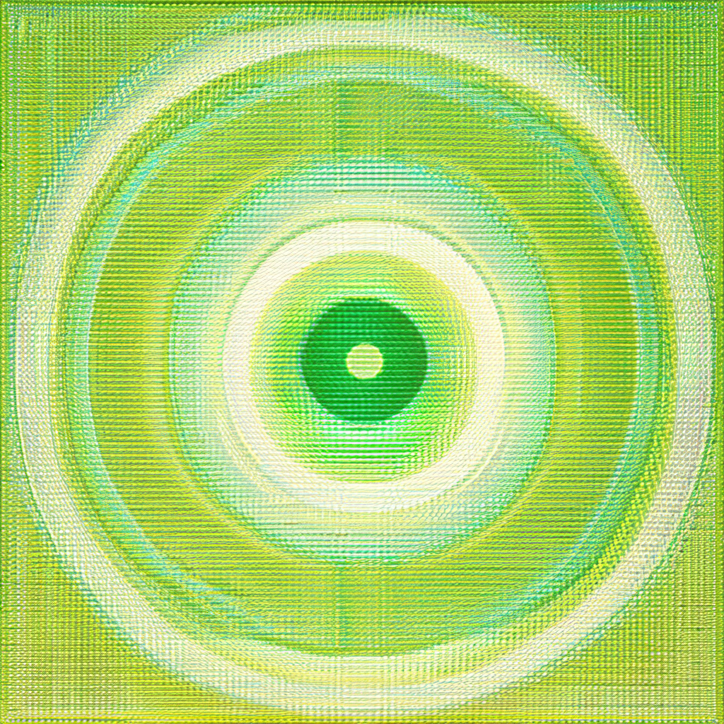 Green circle with a white center, which appears to be a c...