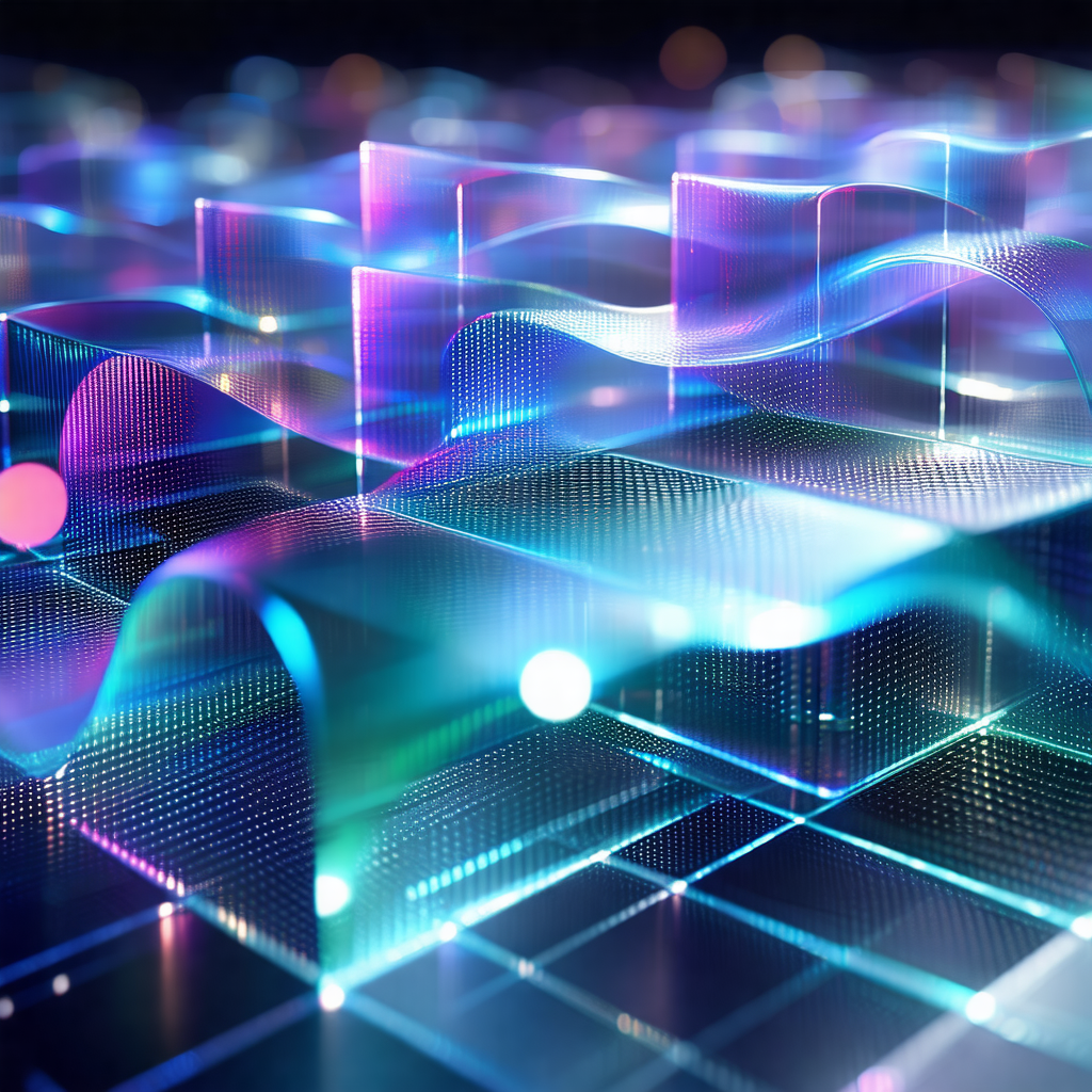 Vibrant and colorful display of light, resembling a futur...