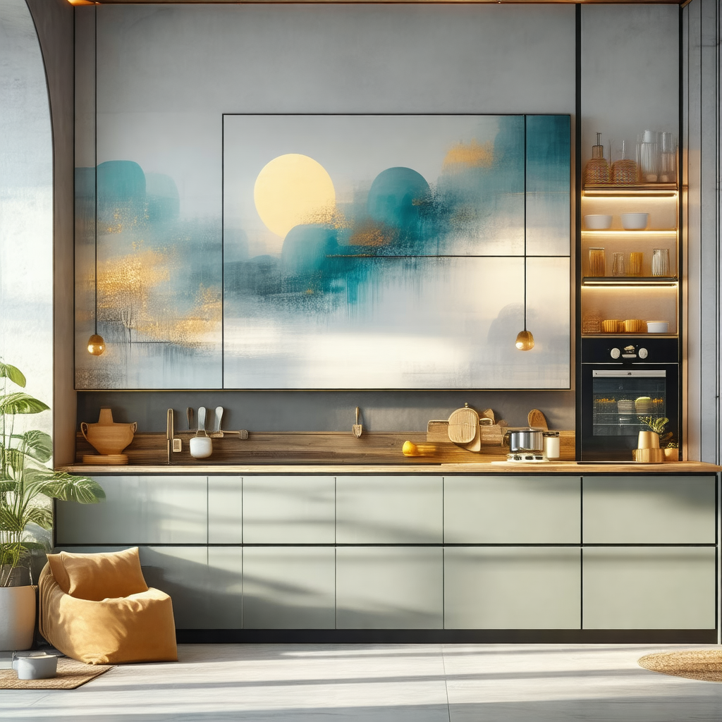 Large, modern kitchen with a variety of appliances and de...