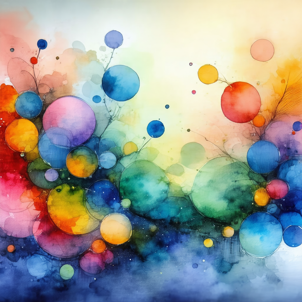 Colorful painting of a tree with a variety of brightly co...