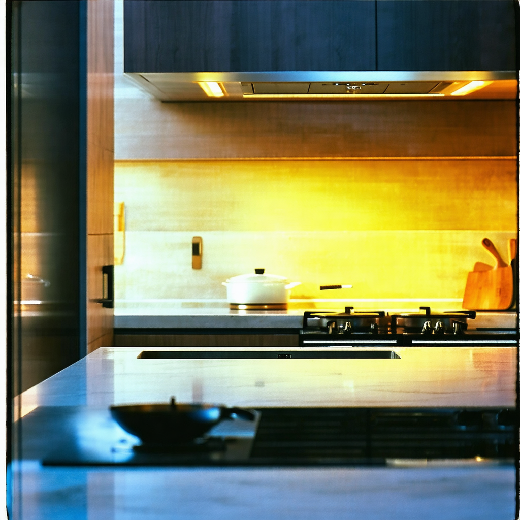 Large, well-lit kitchen with a stove top oven and a sink