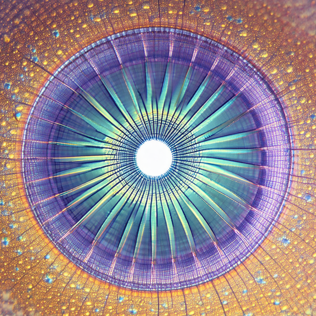 Large, colorful, and intricate glass eye