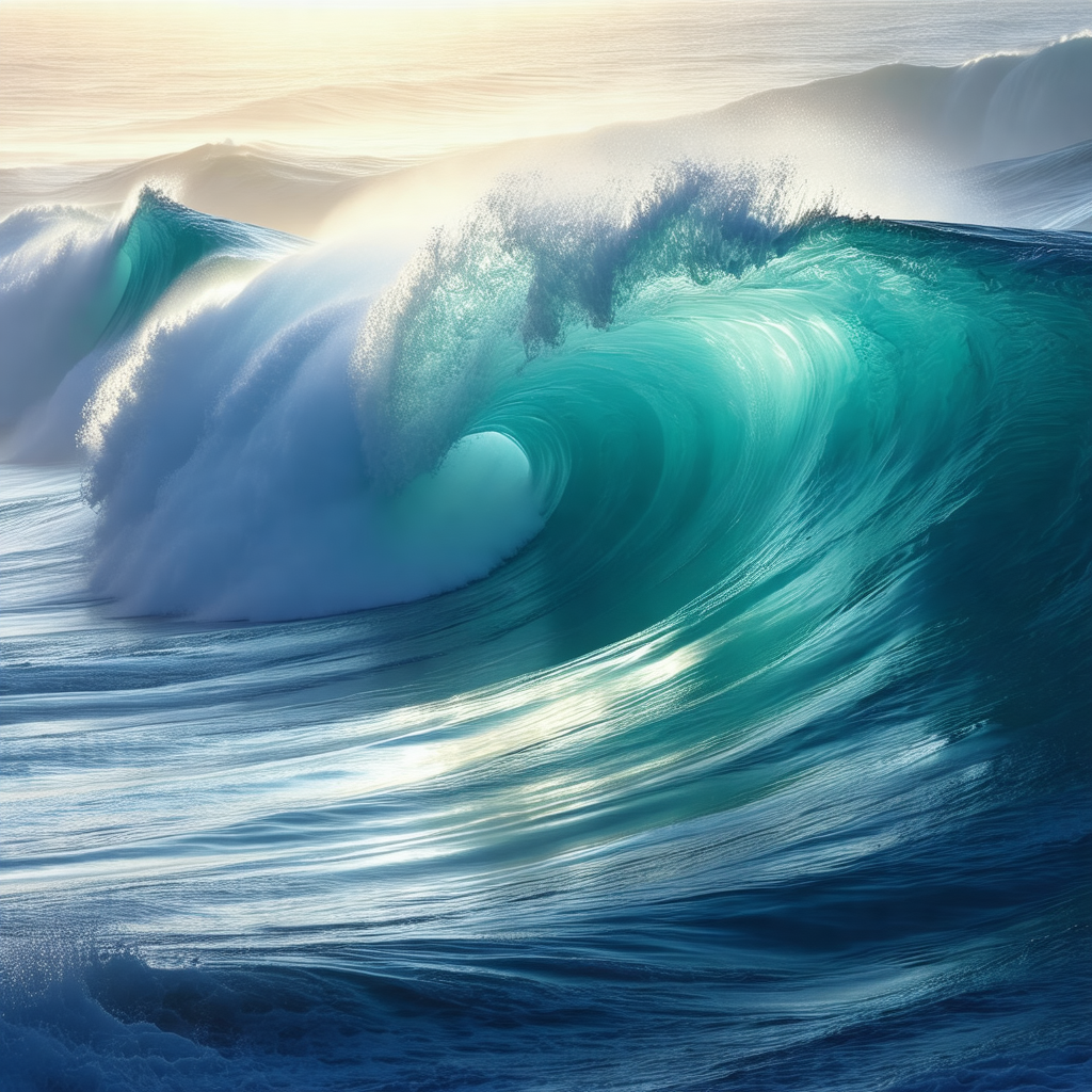 Captures a beautiful scene of a large wave crashing into ...