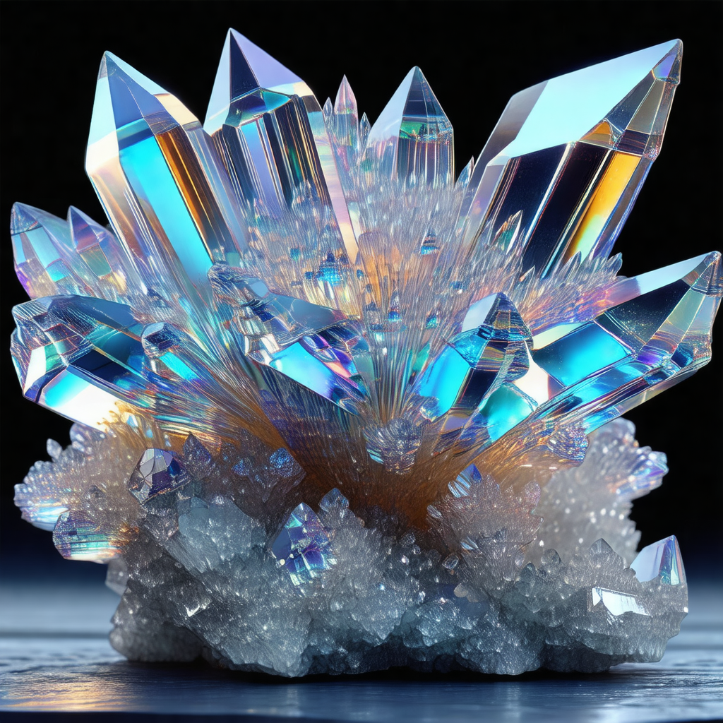 Large, colorful crystal structure, possibly a geode or a ...