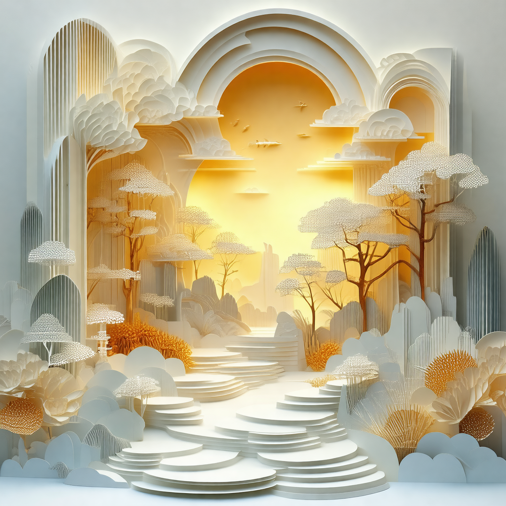 Beautifully crafted paper sculpture of a forest