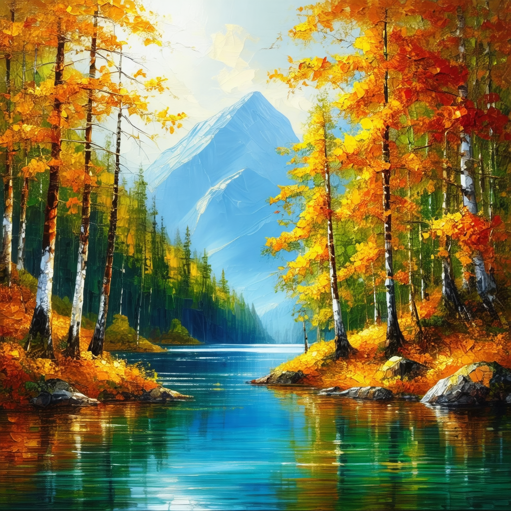 Beautiful mountain landscape with a large body of water, ...
