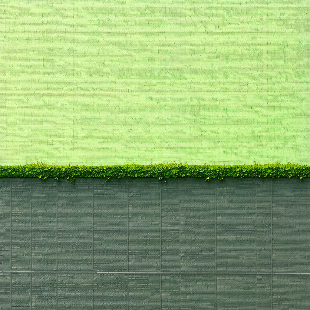 Green wall with a small section of greenery growing on it