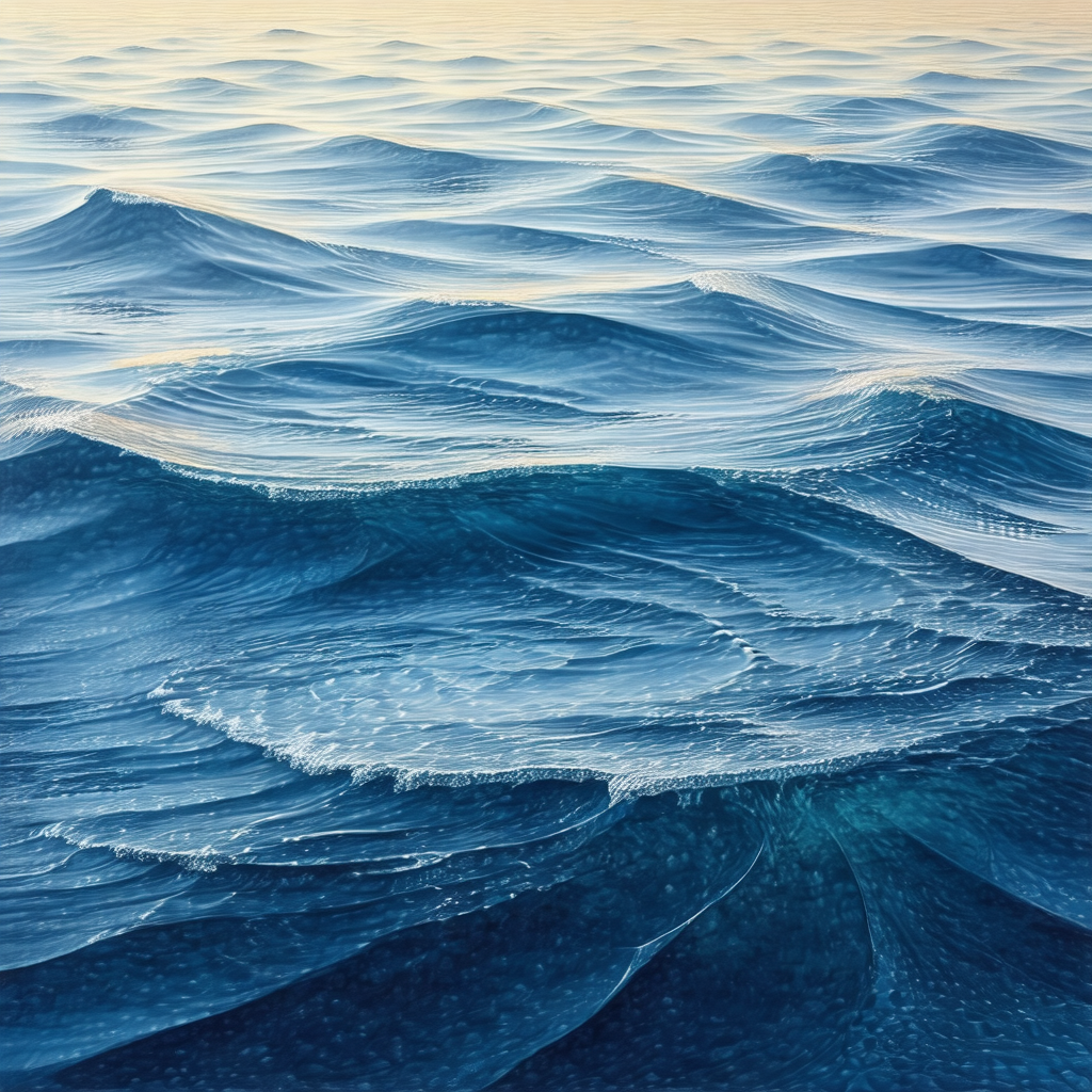 Vast ocean with a beautiful blue color